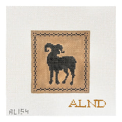 The Plum Stitchery Amy Lewandowski Big Horn Silhouette Needlepoint Canvas