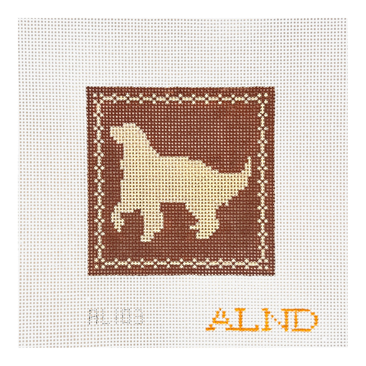 The Plum Stitchery Amy Lewandowski Golden Retriever Silhouette Needlepoint Canvas