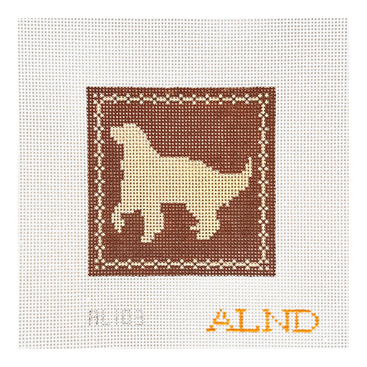 The Plum Stitchery Amy Lewandowski Golden Retriever Silhouette Needlepoint Canvas
