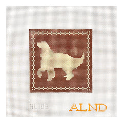 The Plum Stitchery Amy Lewandowski Golden Retriever Silhouette Needlepoint Canvas