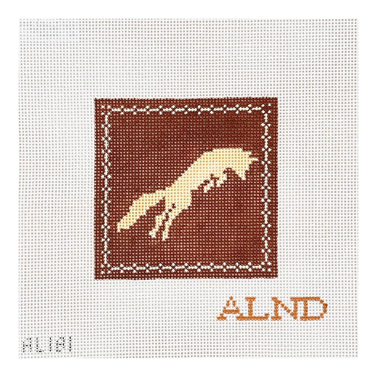 The Plum Stitchery Amy Lewandowski Leaping Fox Needlepoint Canvas