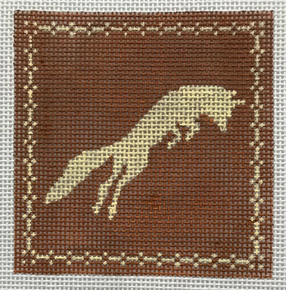 The Plum Stitchery Amy Lewandowski Leaping Fox Needlepoint Canvas