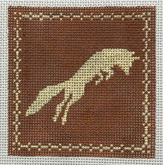 The Plum Stitchery Amy Lewandowski Leaping Fox Needlepoint Canvas