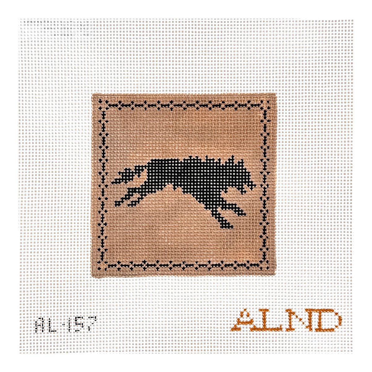 The Plum Stitchery Amy Lewandowski Leaping Wolf Needlepoint Canvas