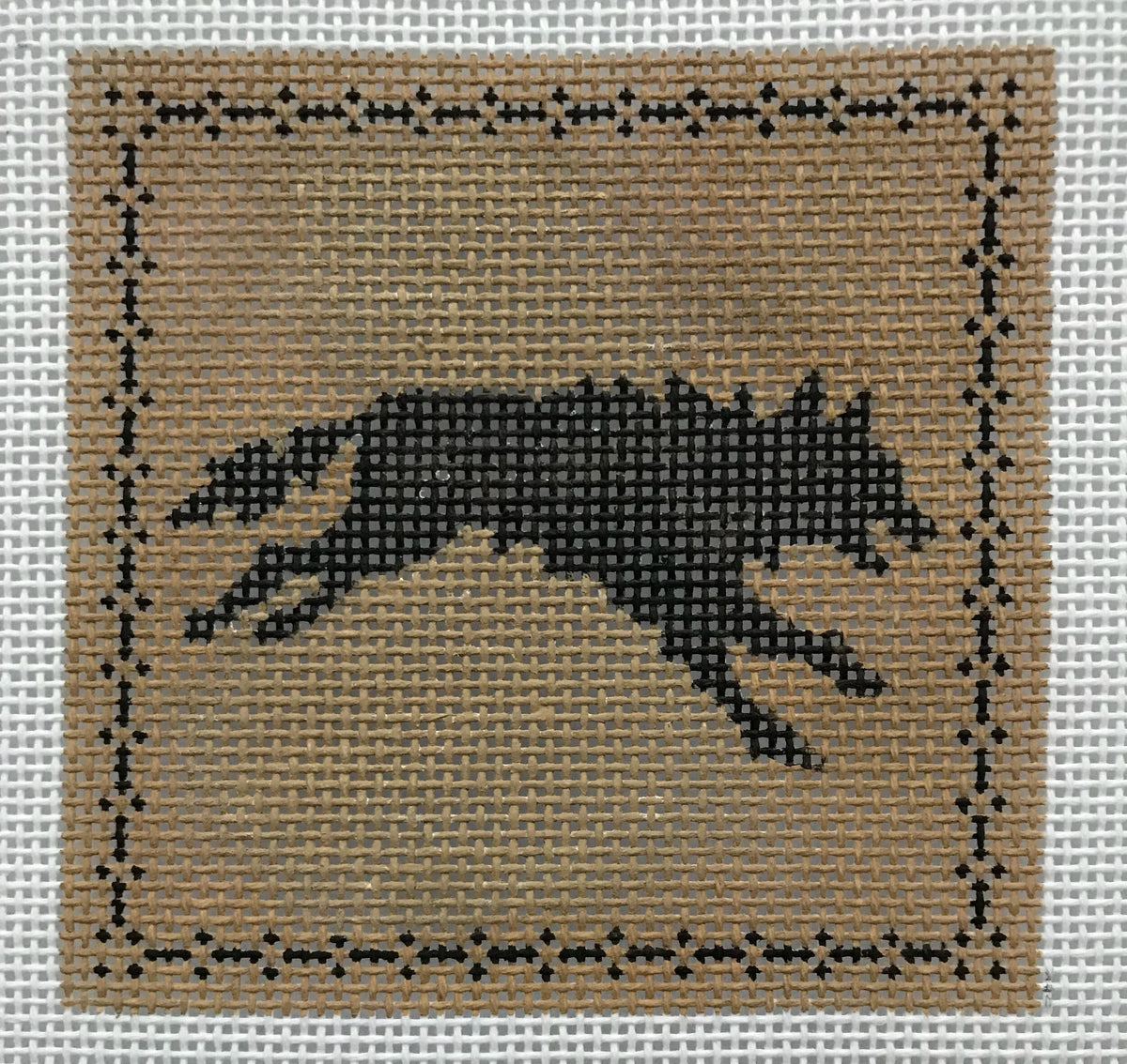 The Plum Stitchery Amy Lewandowski Leaping Wolf Needlepoint Canvas