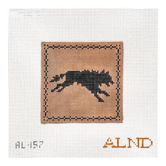 The Plum Stitchery Amy Lewandowski Leaping Wolf Needlepoint Canvas