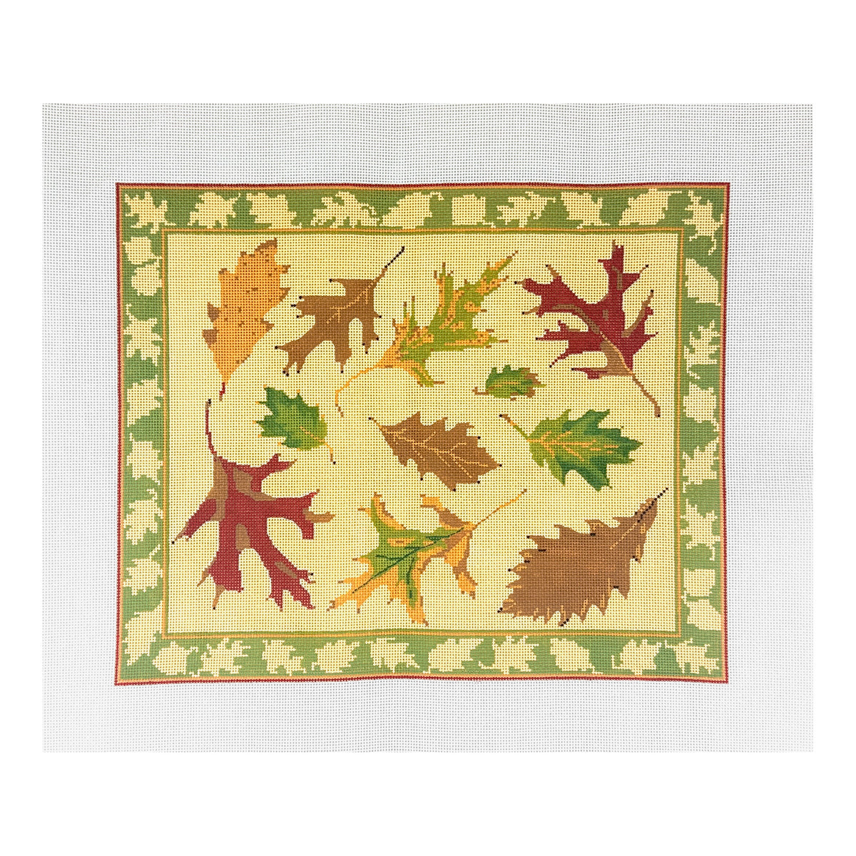 The Plum Stitchery Amy Lewandowski Oak Leaves Needlepoint Canvas