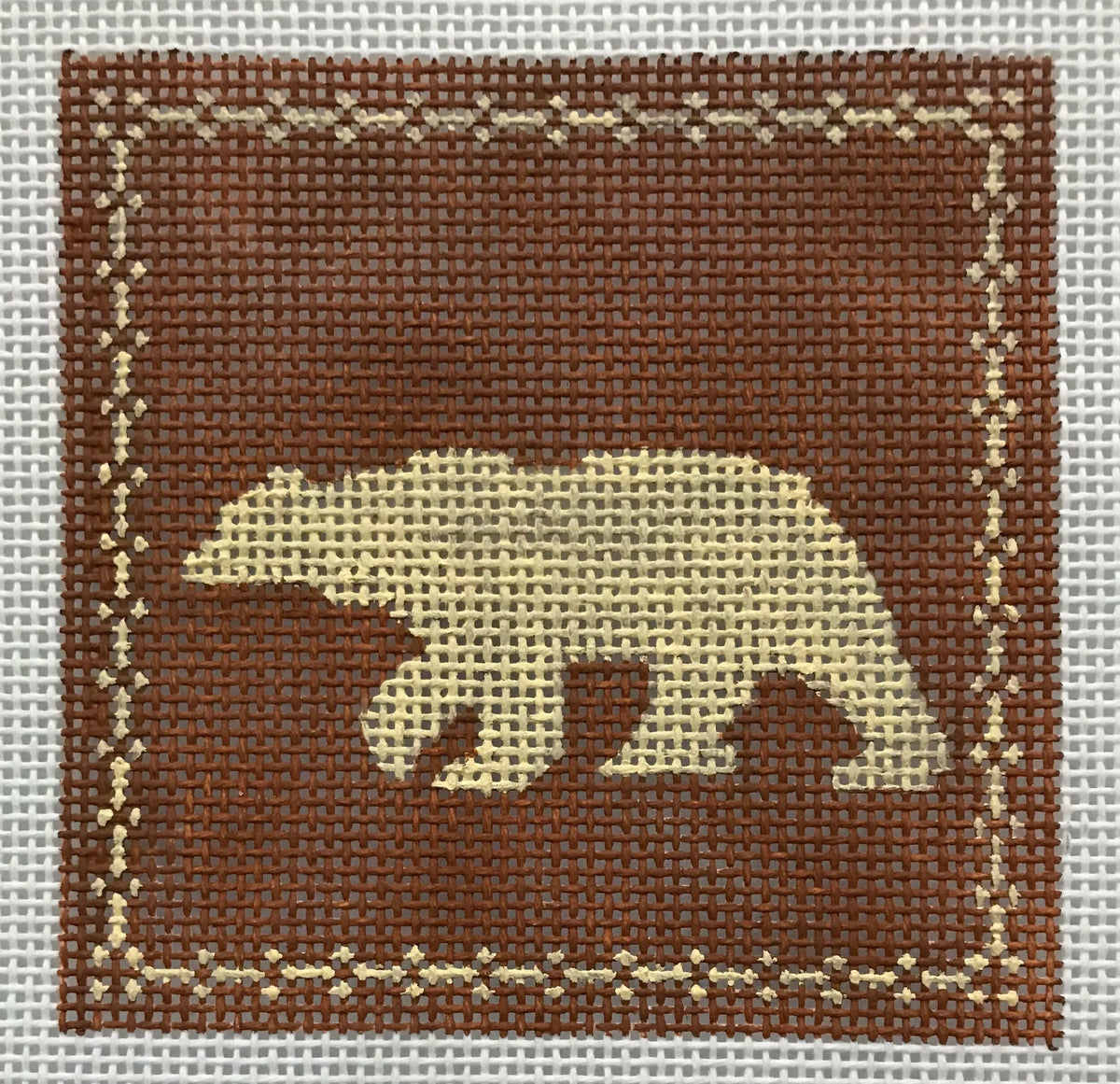 The Plum Stitchery Amy Lewandowski Polar Bear Needlepoint Canvas