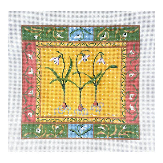 The Plum Stitchery Amy Lewandowski Snowdrops Needlepoint Canvas