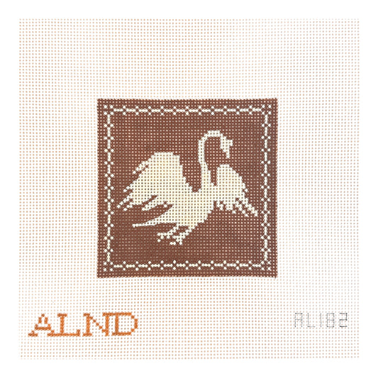 The Plum Stitchery Amy Lewandowski Swan Silhouette Needlepoint Canvas