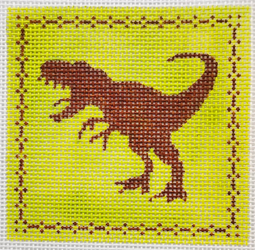 The Plum Stitchery Amy Lewandowski T Rex Needlepoint Canvas