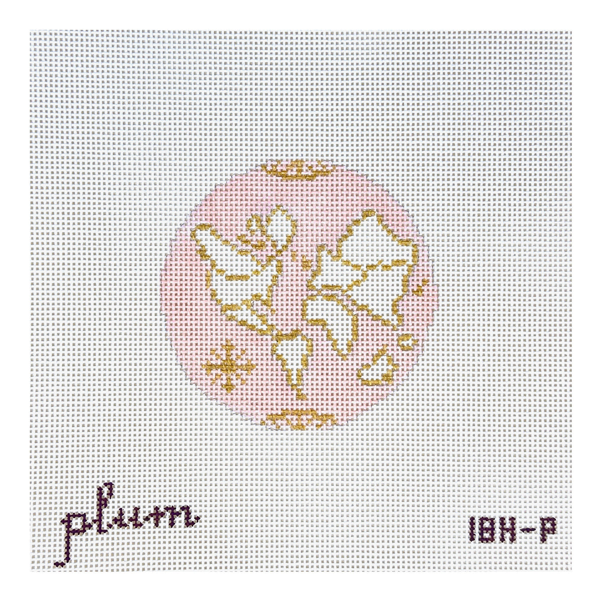 The Plum Stitchery Atlas Round - Pink Needlepoint Canvas - 13M