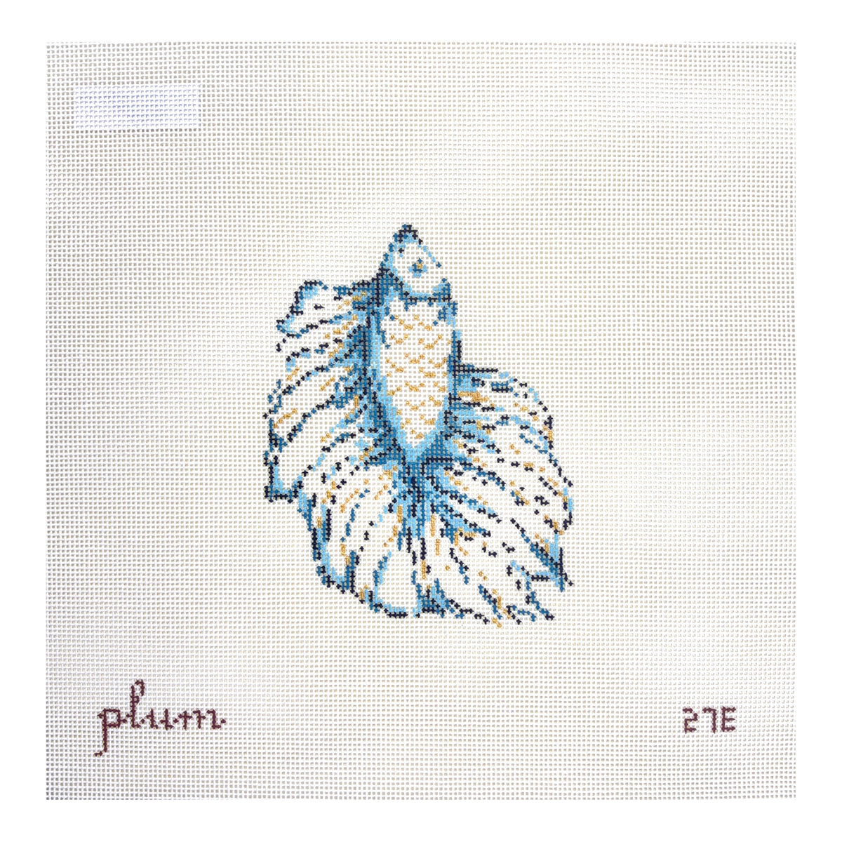 The Plum Stitchery Betta fish Needlepoint Canvas