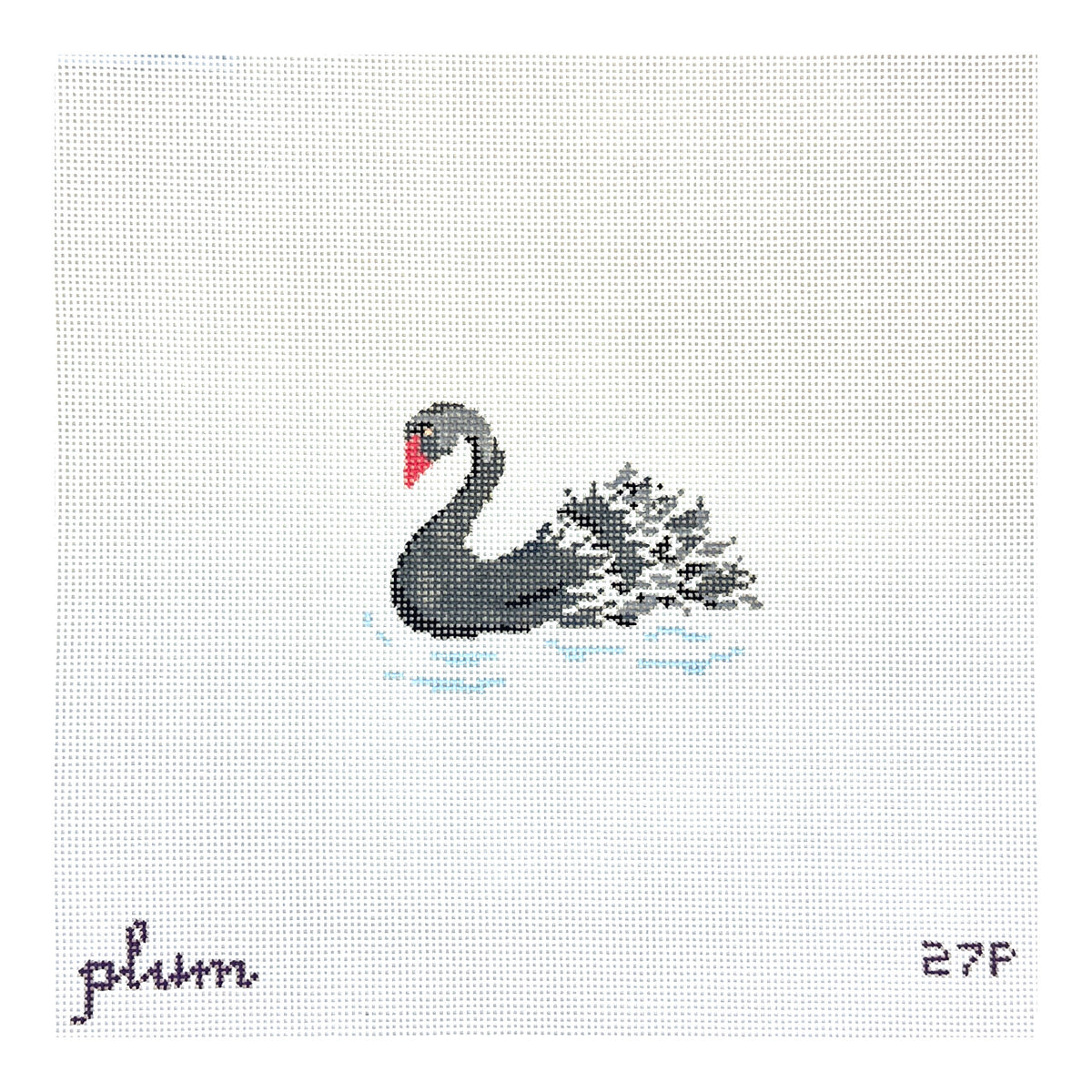 The Plum Stitchery Black Swan Needlepoint Canvas