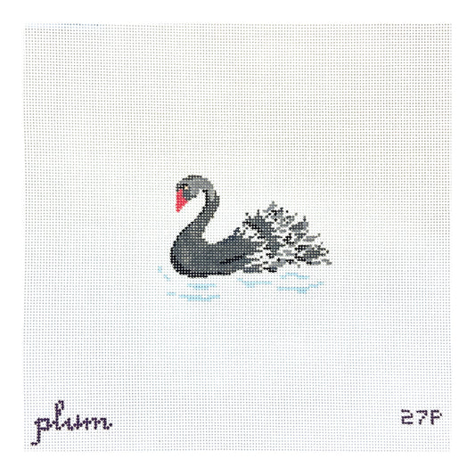 The Plum Stitchery Black Swan Needlepoint Canvas