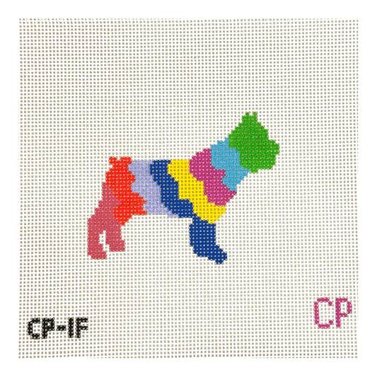 The Plum Stitchery Caitlin Peters Bulldog Needlepoint Canvas