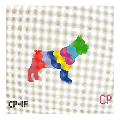 The Plum Stitchery Caitlin Peters Bulldog Needlepoint Canvas