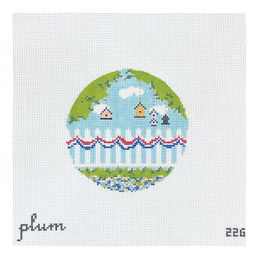 The Plum Stitchery  Bunting & Fence Needlepoint Canvas