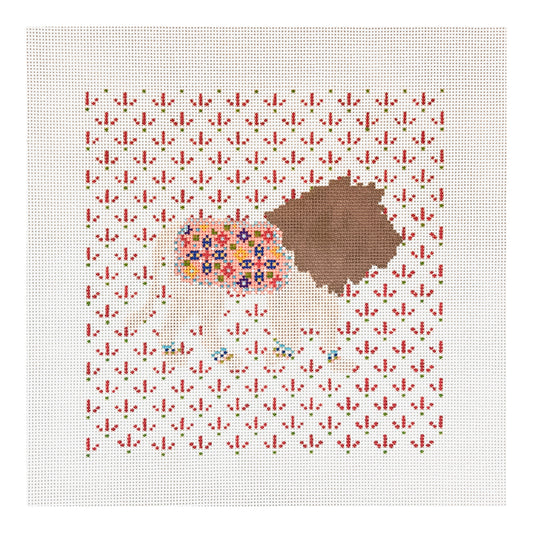 The Plum Stitchery Caitlin Peters Lion Needlepoint Canvas