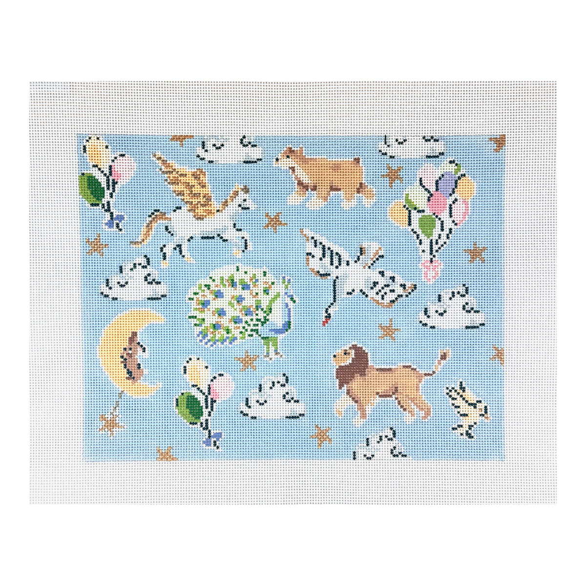The Plum Stitchery Riley Sheehey Celestial Menagerie Pillow Needlepoint Canvas