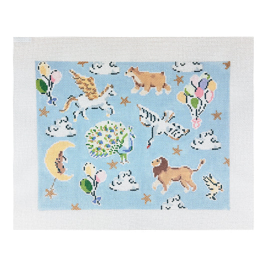 The Plum Stitchery Riley Sheehey Celestial Menagerie Pillow Needlepoint Canvas