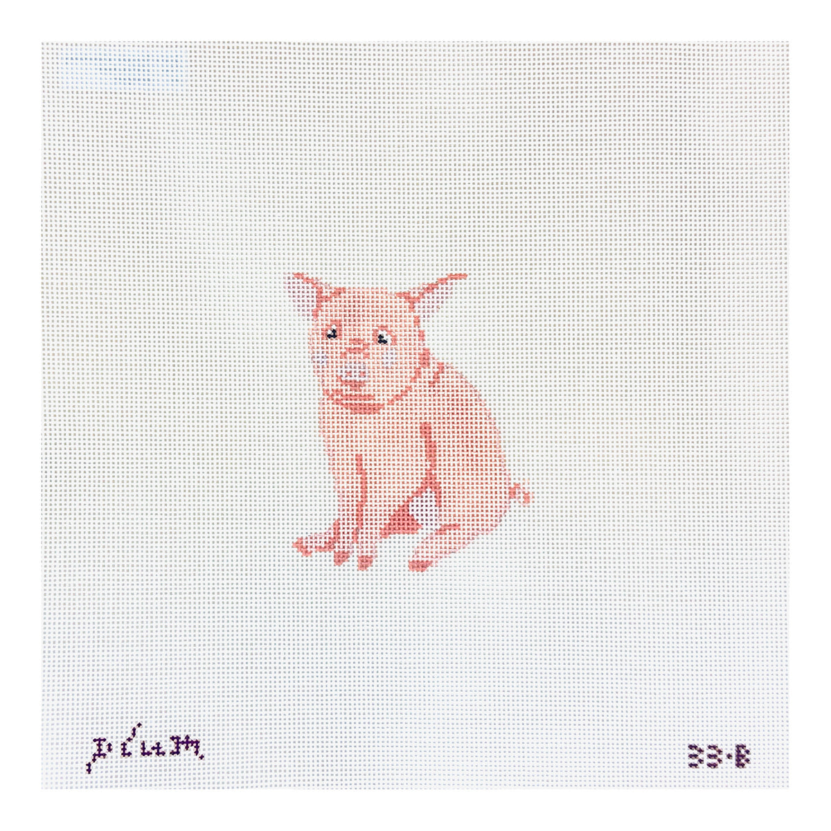 The Plum Stitchery Charlotte's Web Wilbur Needlepoint Canvas