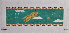 The Plum Stitchery Fly Me to the Moon Needlepoint Canvas