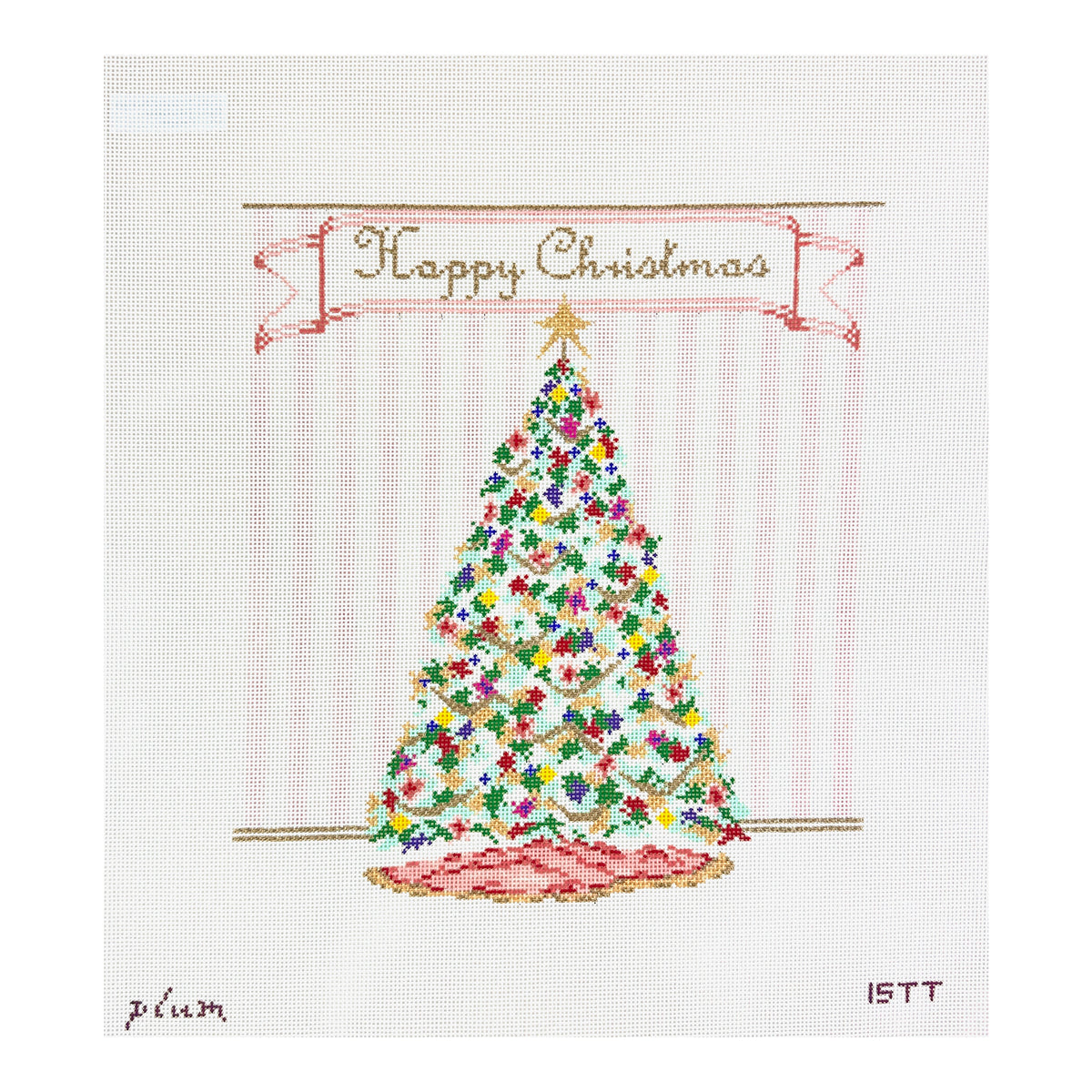 The Plum Stitchery Happy Christmas Needlepoint Canvas