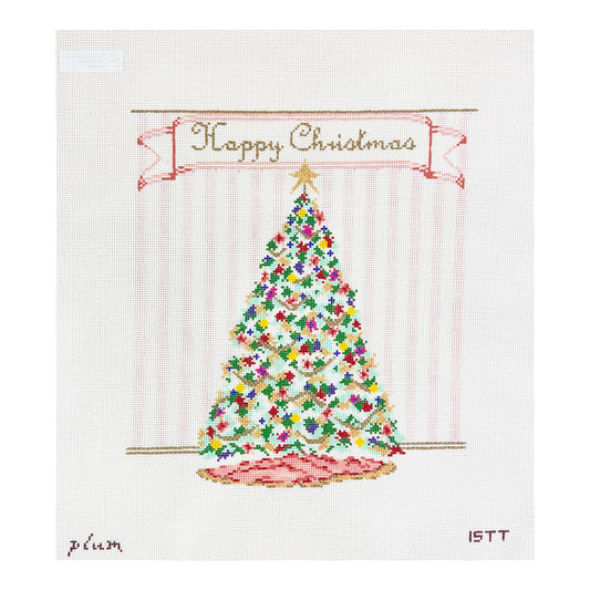 The Plum Stitchery Happy Christmas Needlepoint Canvas