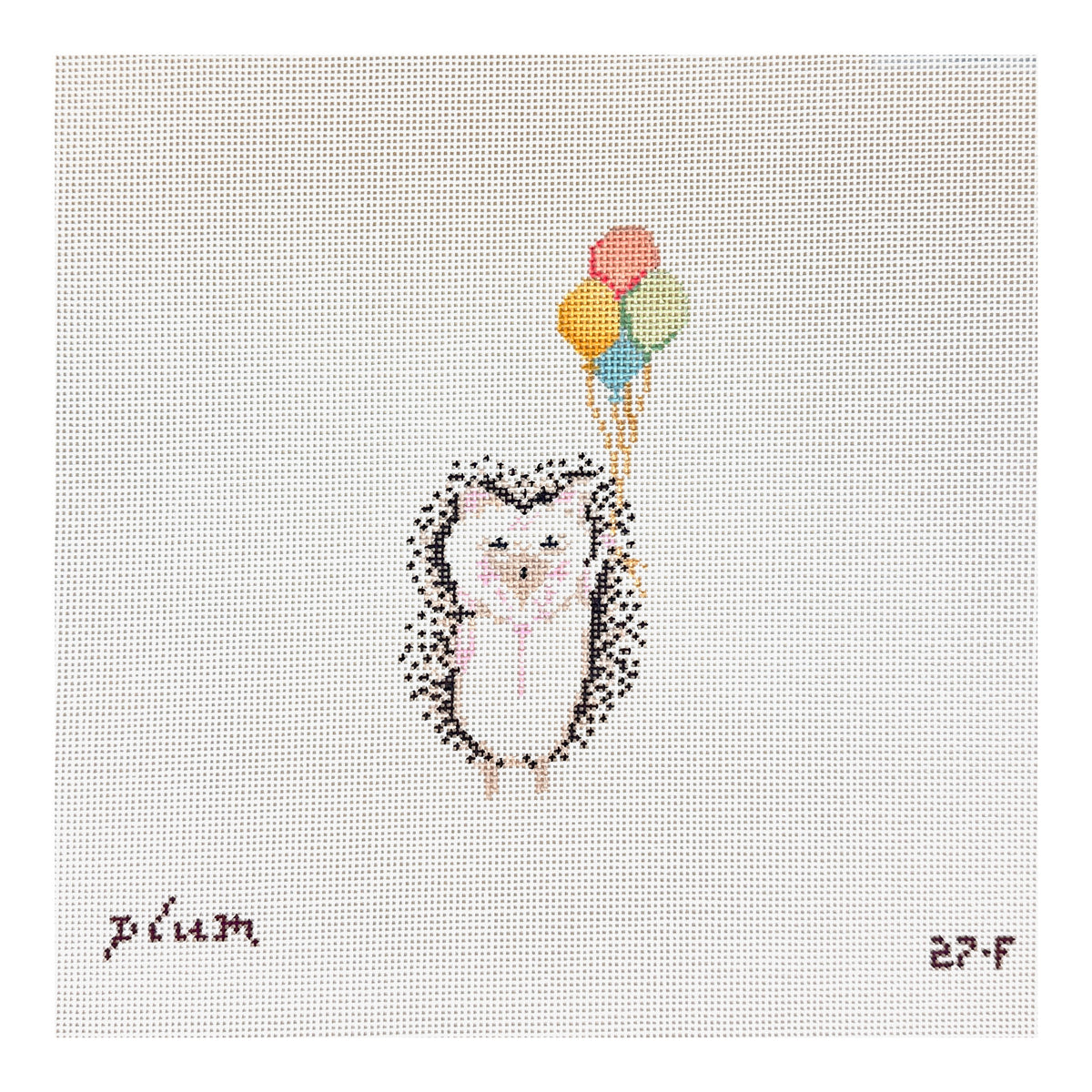 The Plum Stitchery Hedgehog Needlepoint Canvas