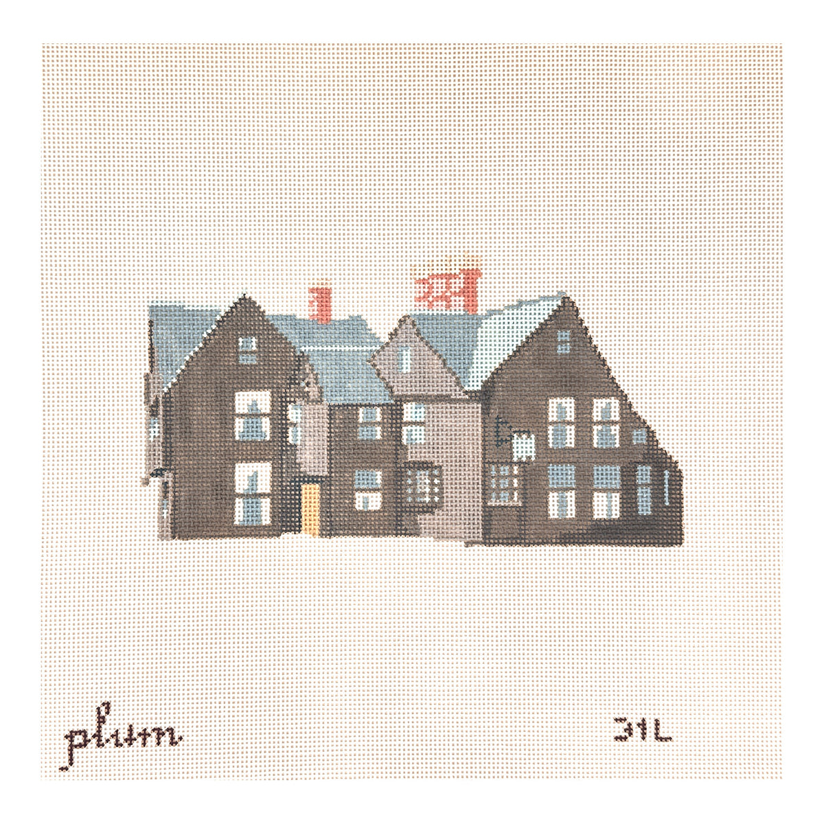 The Plum Stitchery House of the Seven Gables Needlepoint Canvas - 18M