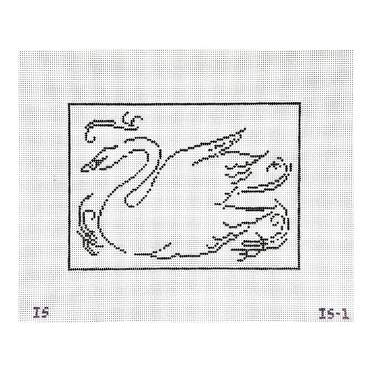 The Plum Stitchery Isla Simpson Swanning Around Needlepoint Canvas