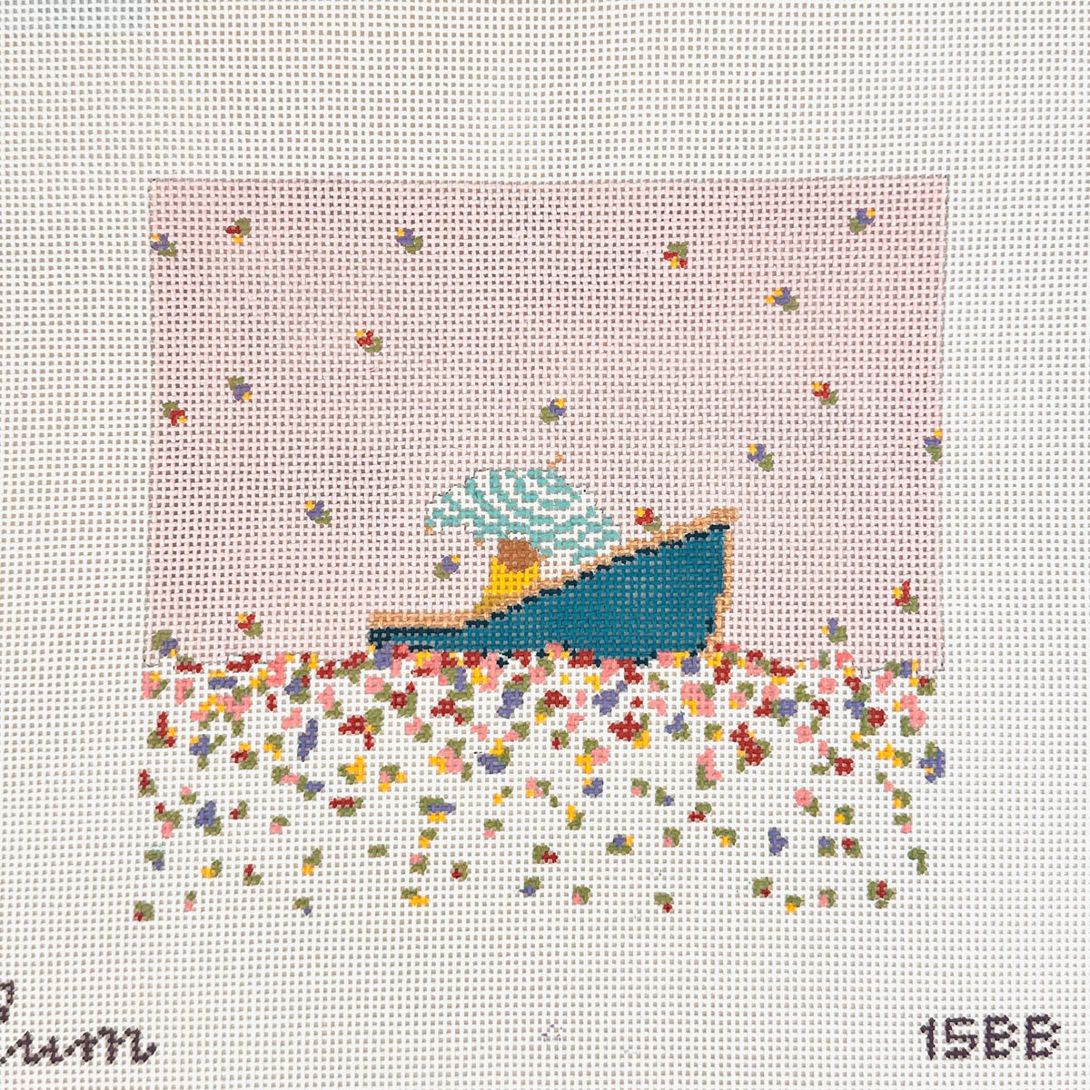 The Plum Stitchery It's Raining Flowers Needlepoint Canvas