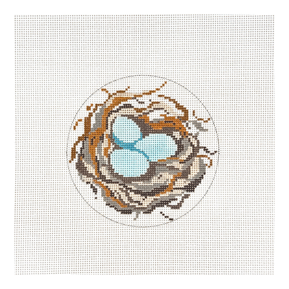 The Plum Stitchery JCB Stitches The Bluebird Nest Needlepoint Canvas