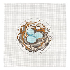 The Plum Stitchery JCB Stitches The Bluebird Nest Needlepoint Canvas