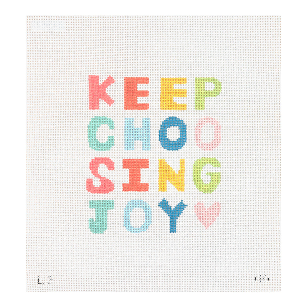 The Plum Stitchery Keep Choosing Joy - Large White Needlepoint Canvas