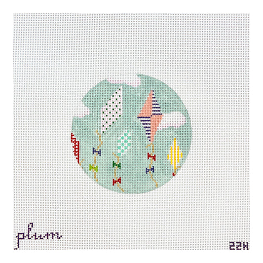 The Plum Stitchery Let's Go Fly a Kite Needlepoint Canvas