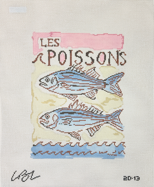 The Plum Stitchery Lia Burke Libaire Les Poissons Needlepoint Canvas