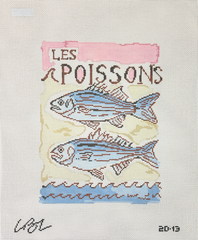 The Plum Stitchery Lia Burke Libaire Les Poissons Needlepoint Canvas