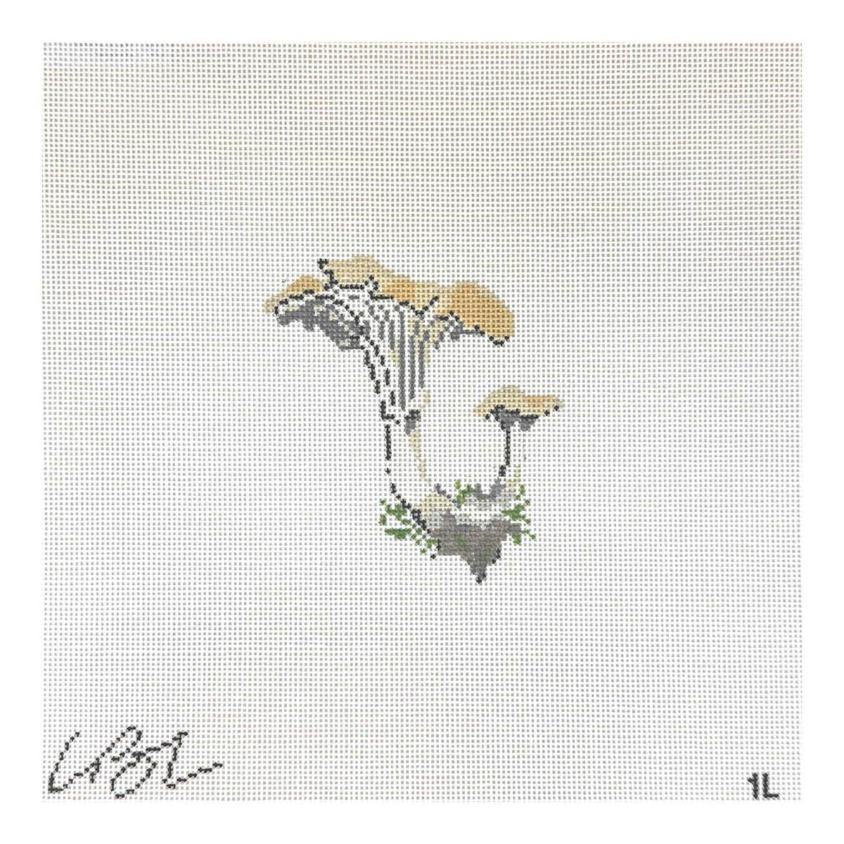 The Plum Stitchery Lia Burke Libaire Mushroom Series - Chanterelle Needlepoint Canvas