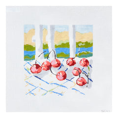 The Plum Stitchery Nell Revel Smith Cherries Needlepoint Canvas