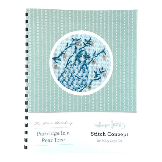 The Plum Stitchery Partridge in a Pear Tree Stitch Concept Guide From Whimsical Stitch