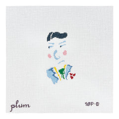The Plum Stitchery Petite Face Green Tie Needlepoint Canvas