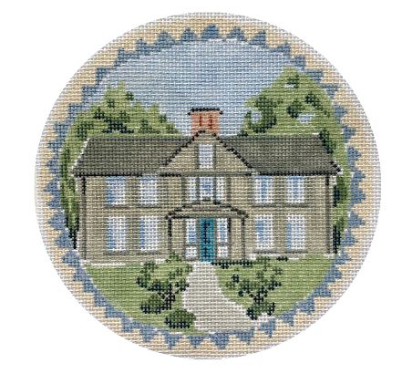 The Plum Stitchery Riley Sheehey The Little Women Collection Orchard House Round Needlepoint Canvas