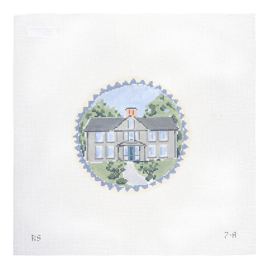 The Plum Stitchery Riley Sheehey The Little Women Collection Orchard House Round Needlepoint Canvas