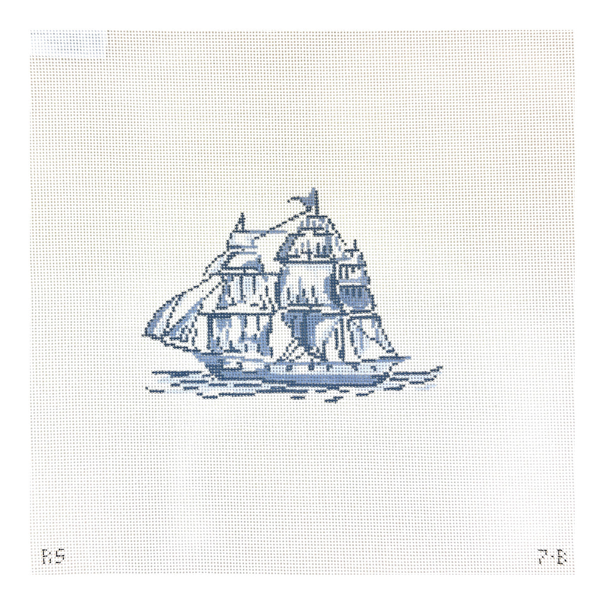 The Plum Stitchery Riley Sheehey The Little Women Collection Ship Ornament Needlepoint Canvas