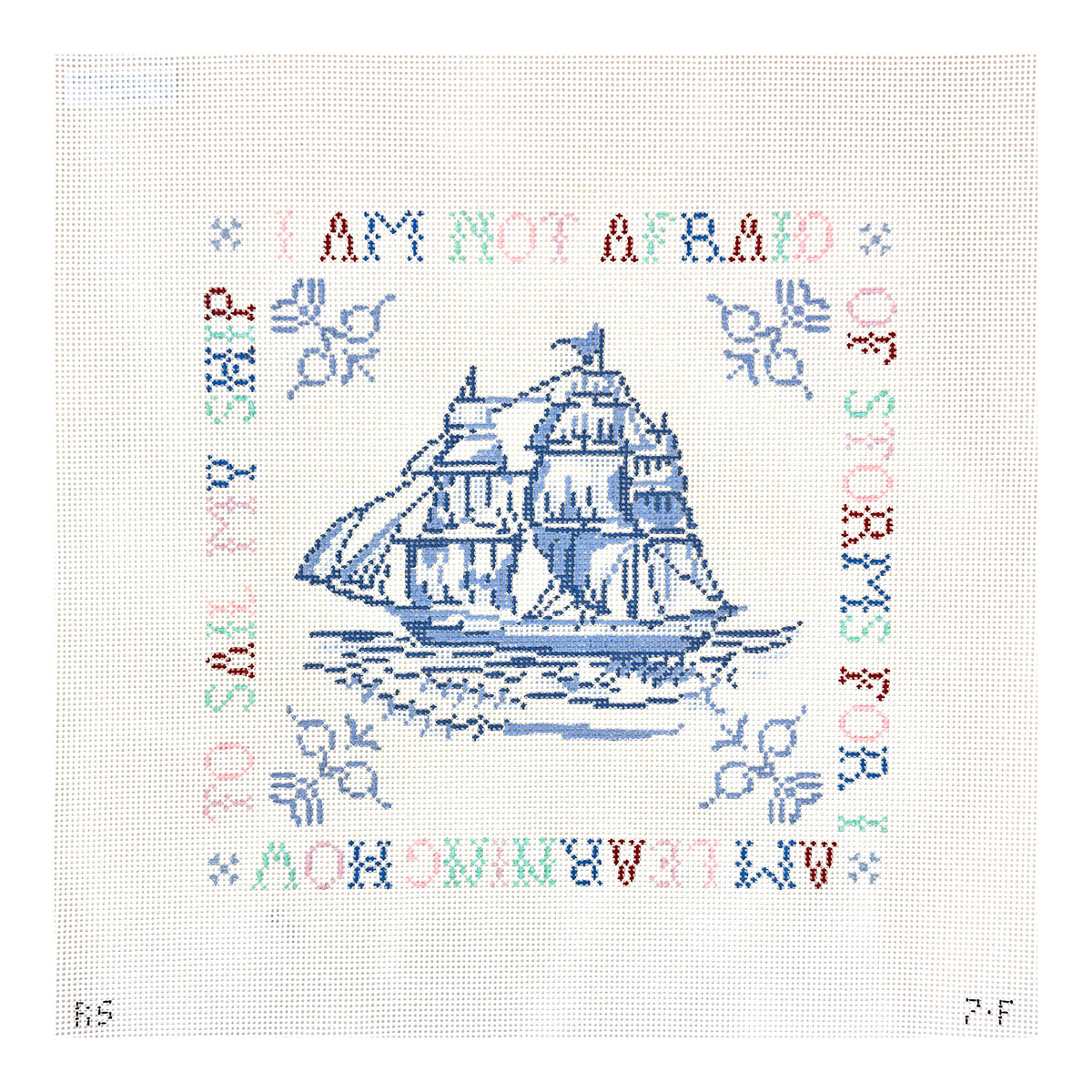The Plum Stitchery Riley Sheehey The Little Women Collection Ship Pillow Needlepoint Canvas