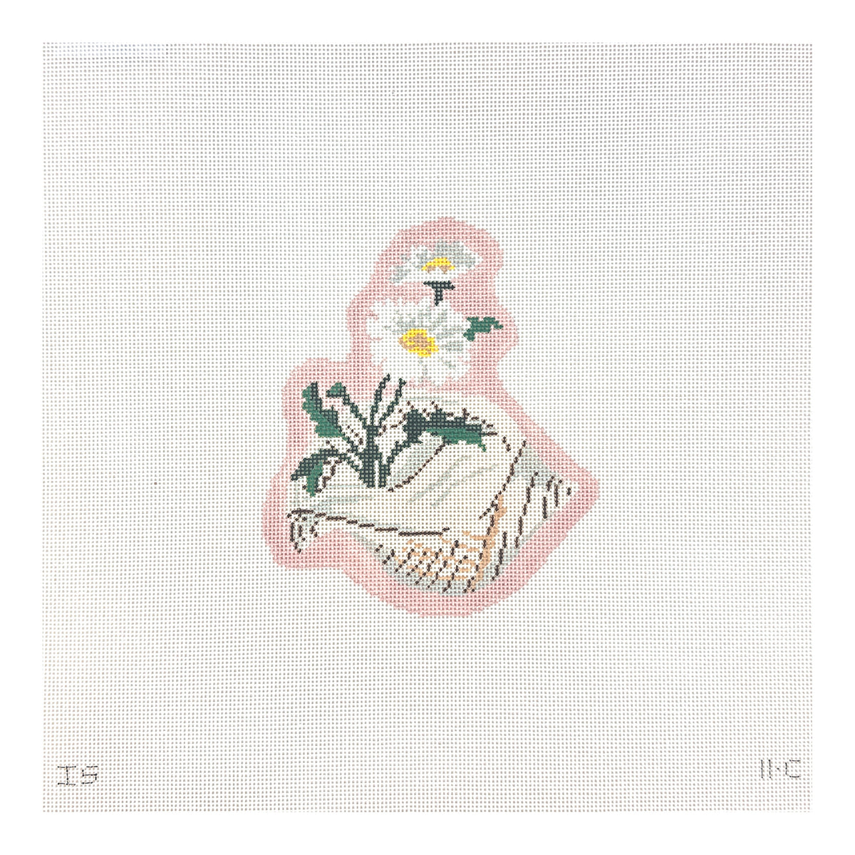 The Plum Stitchery Isla Simpson Shell Series - Daisies Needlepoint Canvas