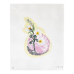 The Plum Stitchery Isla Simpson Shell Series - Dianthus Needlepoint Canvas - 13M