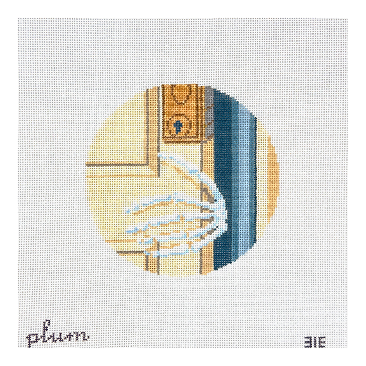 The Plum Stitchery Skeleton Hand Needlepoint Canvas